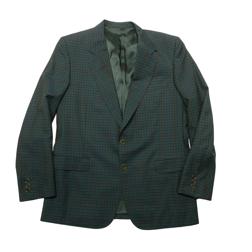 Berry Blazer Mens EU 52 Green Plaid Merino Wool Tweed Sport Coat Jacket